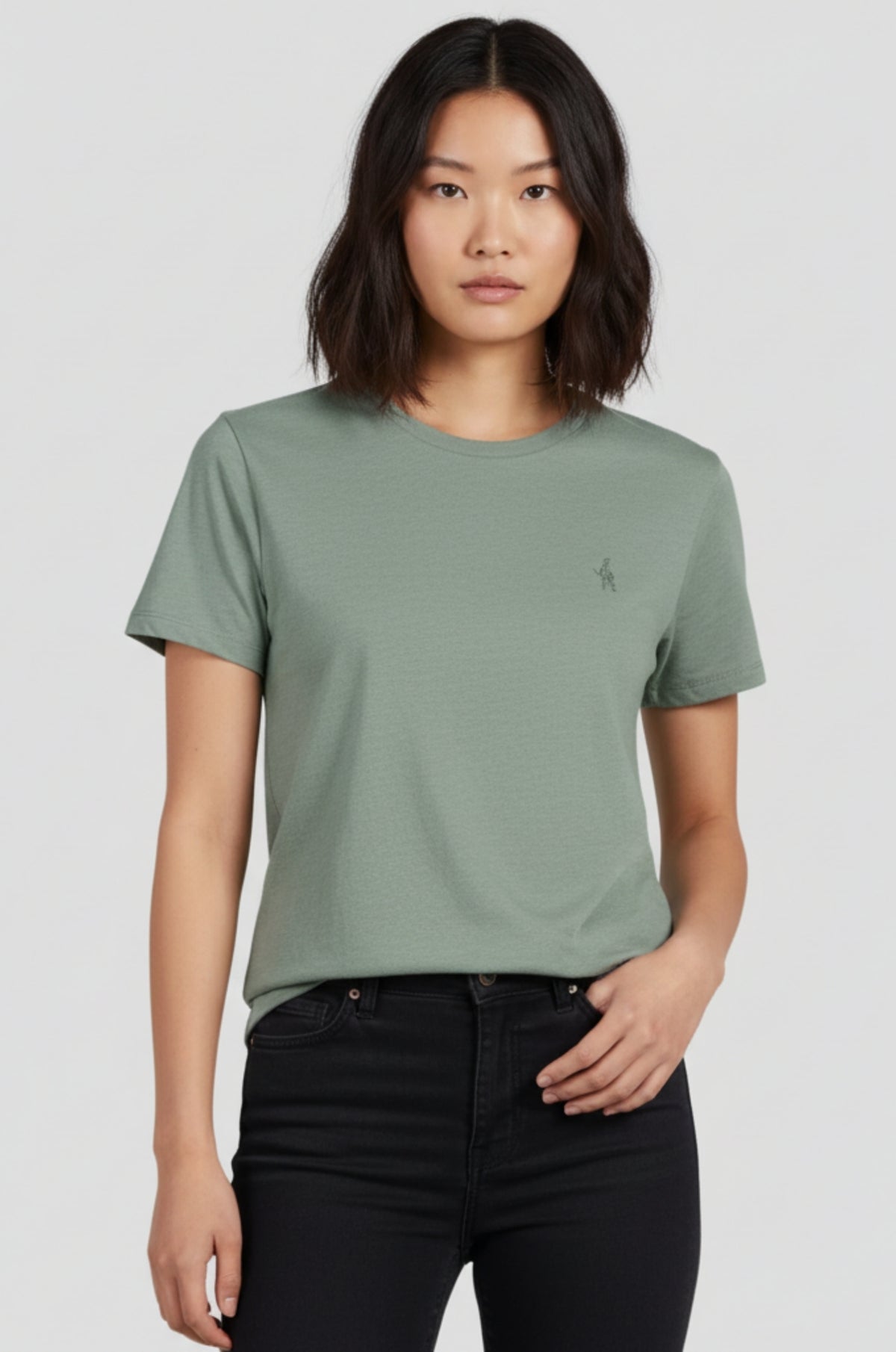 Oil Green Slub T-Shirt-