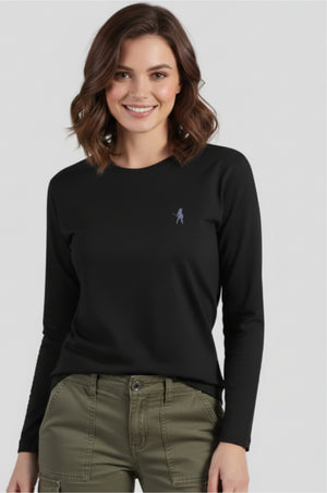 Black Full Sleeve Organic Logo T-Shirt
