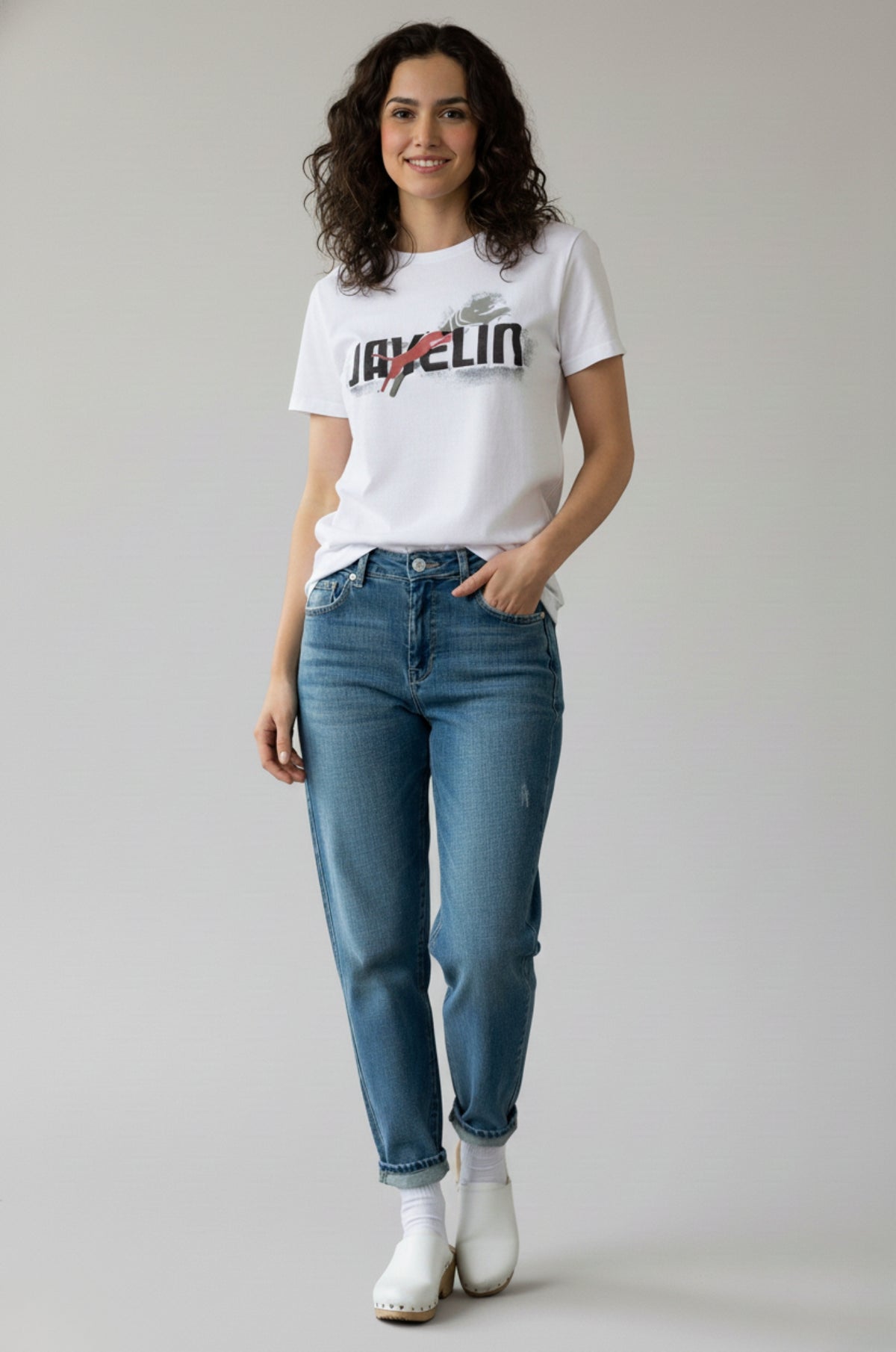 White Printed Cotton T-Shirt