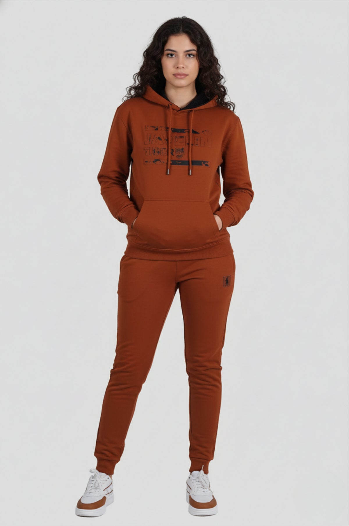 Caramel Cafe Cotton Hoodie Track Pant Set