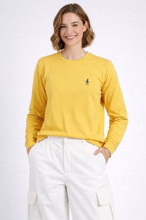 Spicy Mustard Full Sleeve Organic Logo T-Shirt