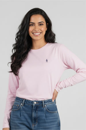 Mauve Shadows Full Sleeve Organic Logo T-Shirt