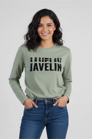 Olive Green Full Sleeve Organic Printed T-Shirt