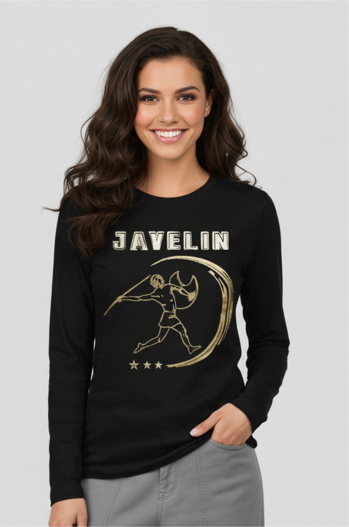 Black Full Sleeve Printed T-Shirt