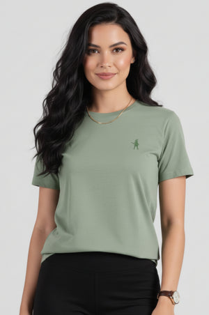 Olive Green Organic cotton  Logo T-Shirt