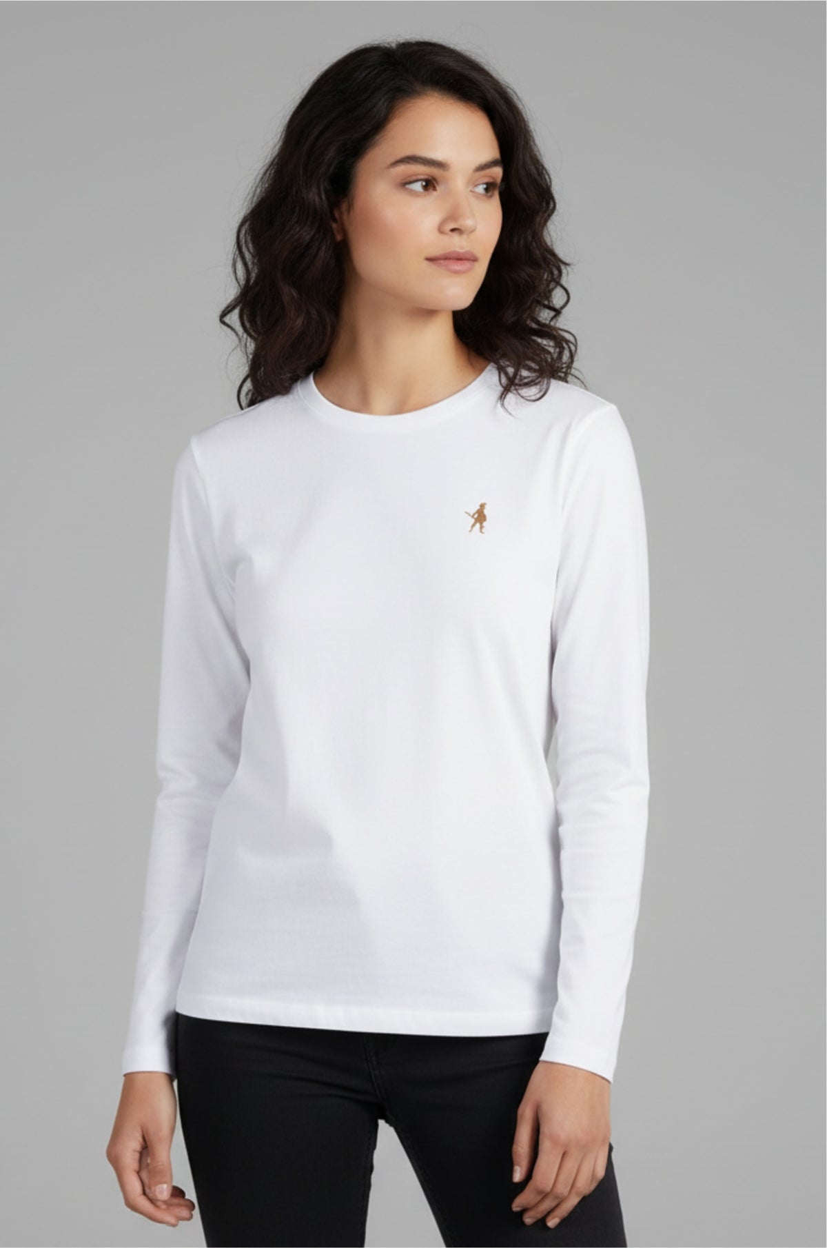 White Full Sleeve Logo T-Shirt