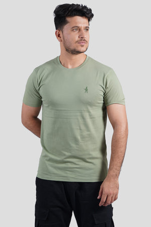 Olive Green Organic Logo T-Shirt