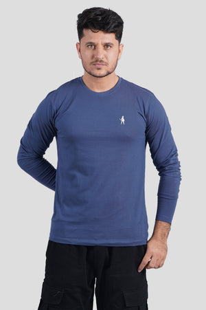 Indigo Full Sleeve Organic Logo T-Shirt