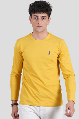 Spicy Mustard Full Sleeve Organic Logo T-Shirt