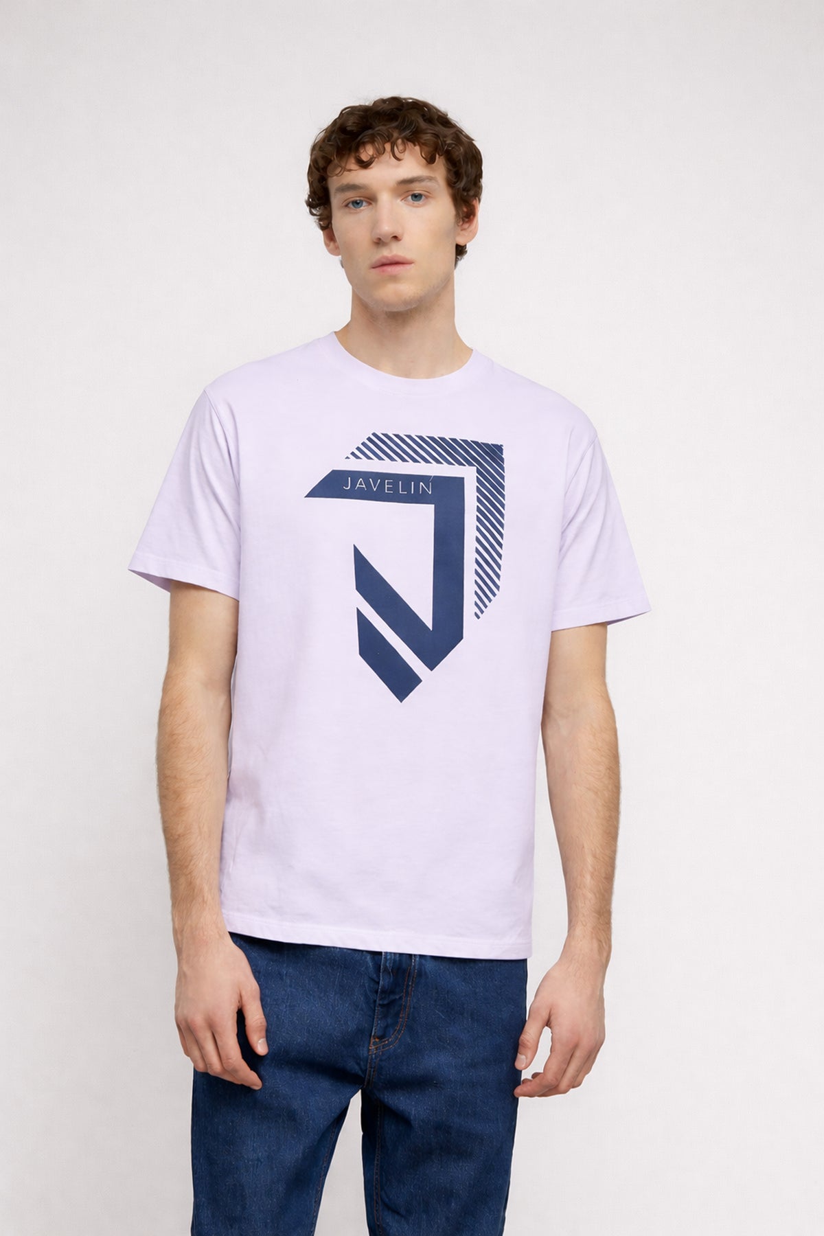 Light Lilac Printed Cotton T-Shirt