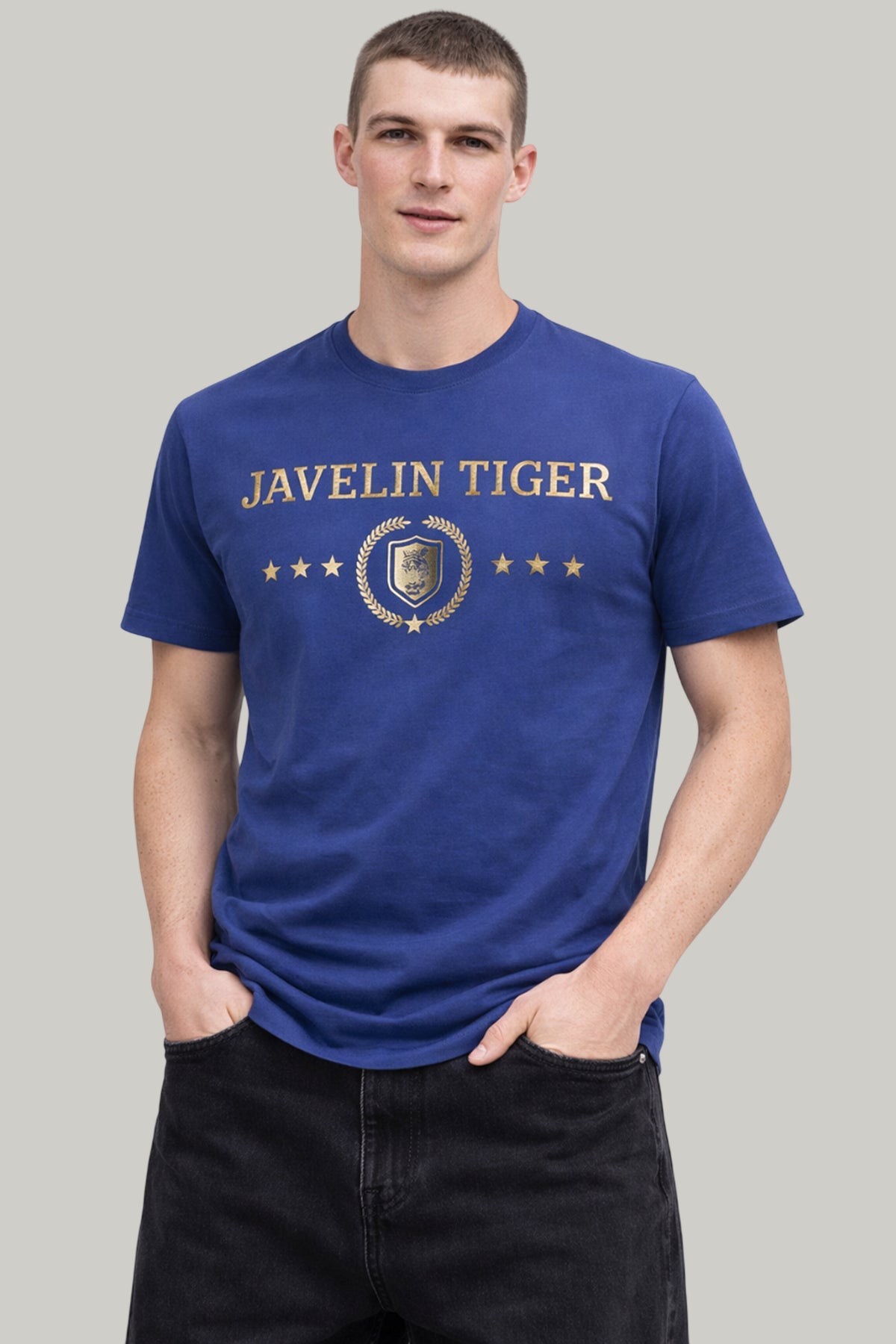 Indigo Printed Cotton T-Shirt