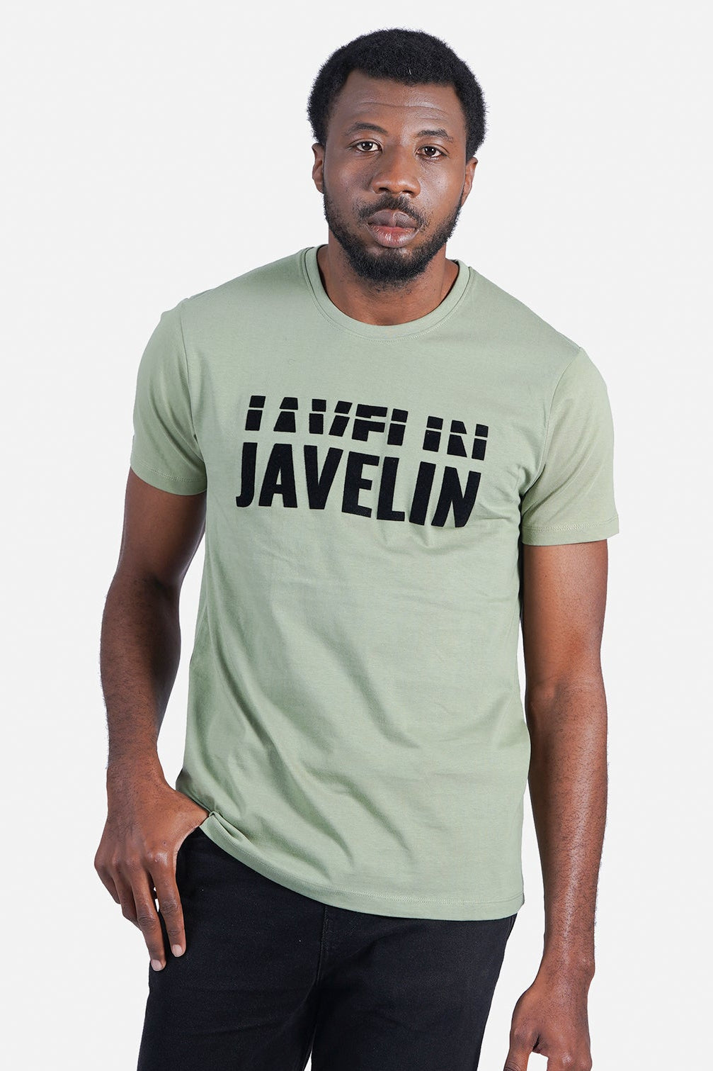 Olive Green Printed Organic Cotton T-Shirt