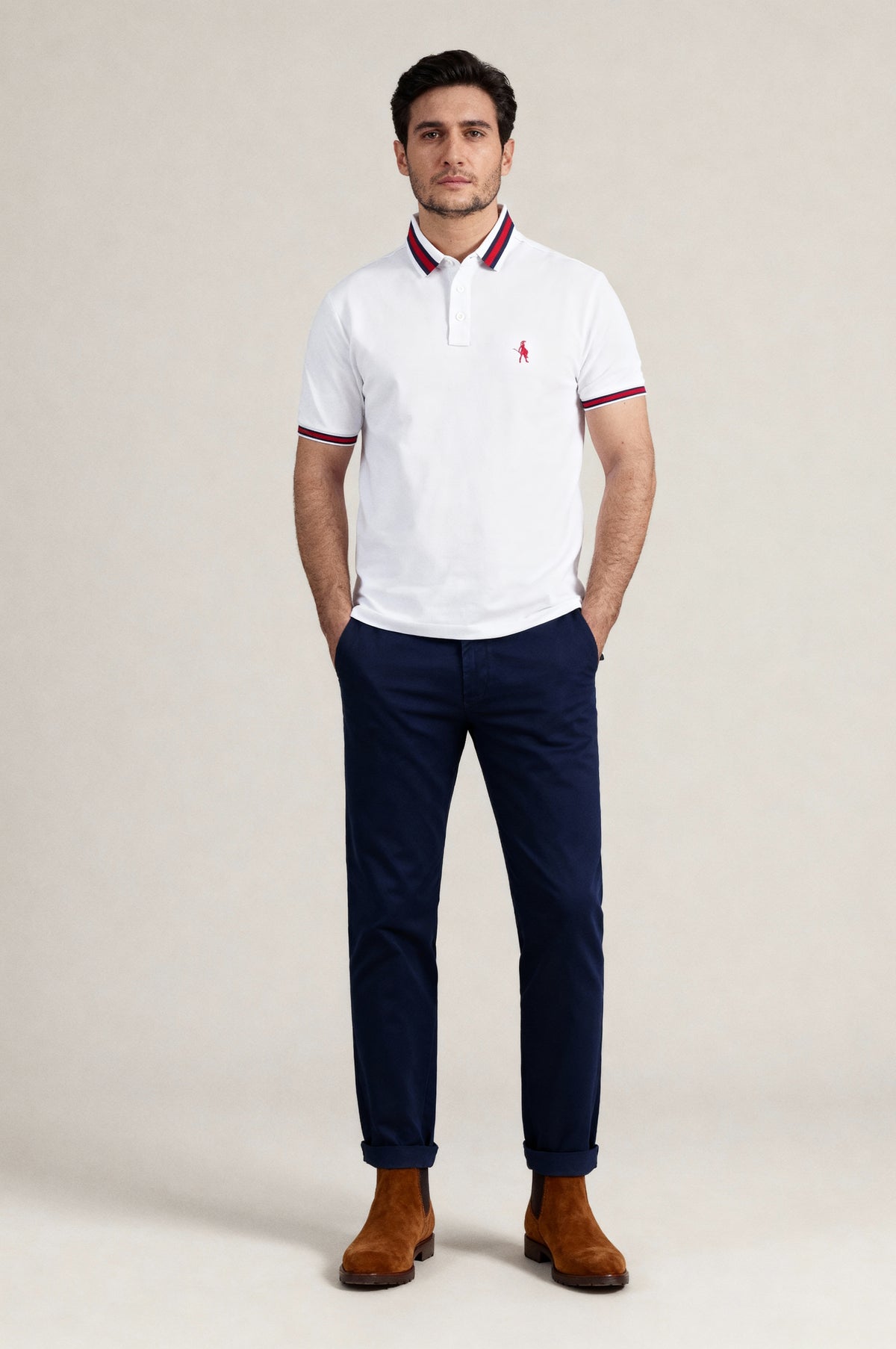 White Smart Stretch Polo-T